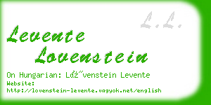 levente lovenstein business card